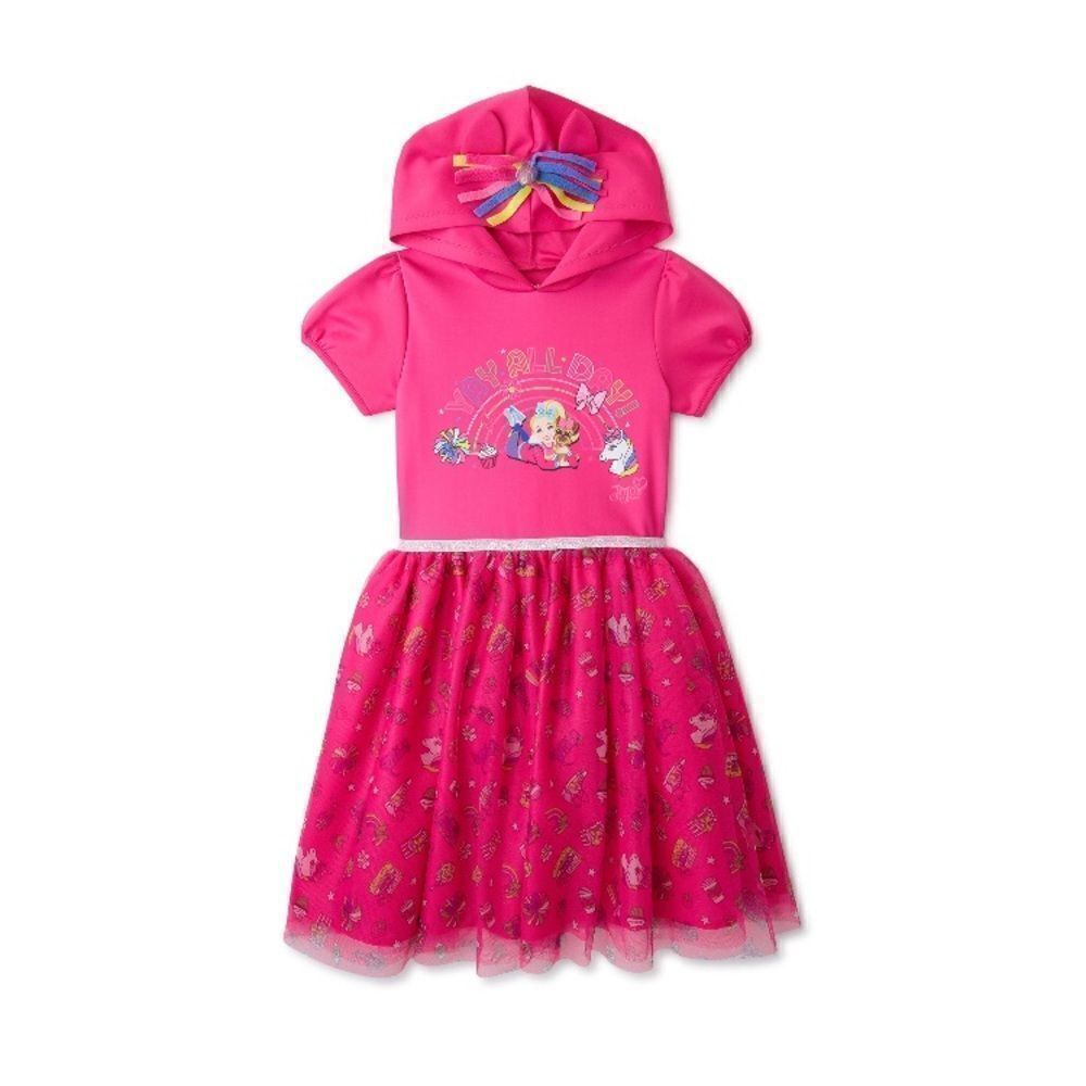 Girls JoJo Siwa Cosplay Hooded Unicorn Tutu Dress Size L 10/12